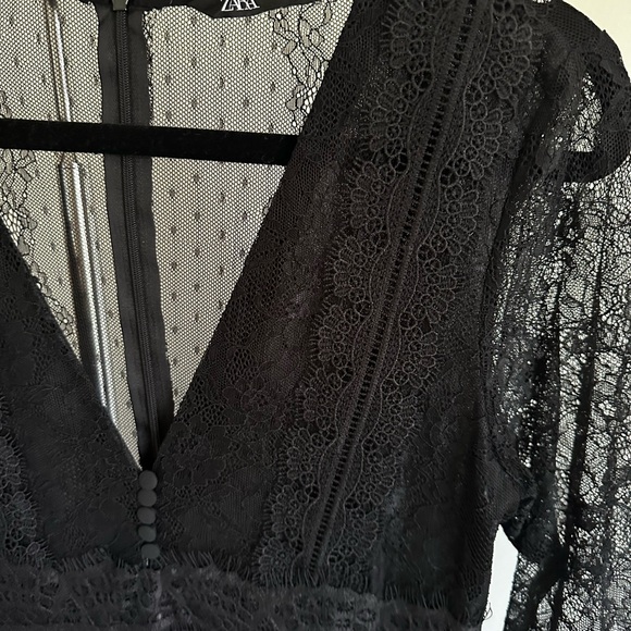 Zara Lace Pleated Dress Small - Picture 3 of 4